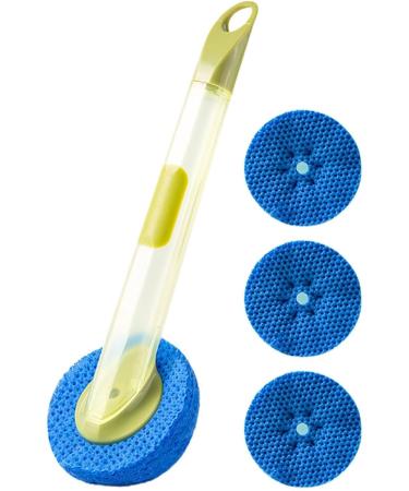 Shakven Dish Cleaning Brush - Dishwashing Brush | Dish Soap Refill Kitchen Dish Brush Suspension and Detachable Design for Sink Cleaning Light Green - Buy Online on GoSupps.com