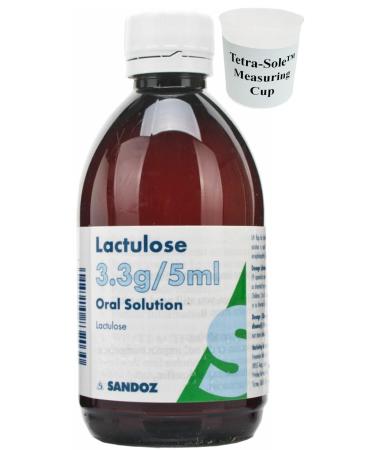 Lactulose Oral Solution + Free Tetra-Sole Measuring Cup: Constipation Relief with Free Measuring Cup: Powerful Laxative Works in 8 Hours: 500ml/300ml (500ml)
