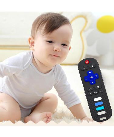 ERSIHUA 2-Pack Baby Teething Toys - TV Remote Control Shape Silicone Teething Toys for Babies 0-18 Months BPA-Free (2 Pack, Black) - Buy Online on GoSupps.com