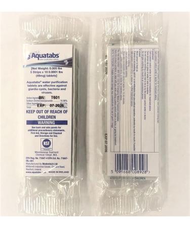 Aquatabs 100 Pack Water Purification Tablets - 2 Packs of 50ct. | Cleans 200 Liters | White | One Size - Buy Online on GoSupps.com