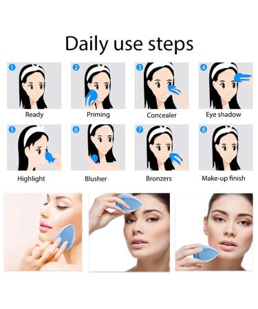 Microfiber Velvet Makeup Sponge | Latex-Free Dual Layer Technology | Flawless Blender for Foundations, Powders & Creams | Tear Drop Cosmetic Tool - Blue - Buy Online on GoSupps.com