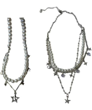 Shop Southjieling Luxurious Double-Layer Zircon-Star Trailer Necklace | Elegant Pearl Accents | Unique International Shipping - Buy Online on GoSupps.com