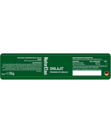 Shilajit Pure Himalaya - 75% d'acide fulvique hautement dos - 35g avec acide humique naturel et min raux approvisionnement pour 70 jours v g talien et sans additifs produit en Allemagne - Buy Online on GoSupps.com