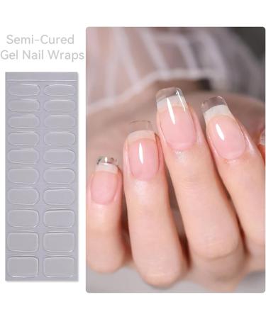 Semi Cured Gel Nail Polish Strips - 20 Salon-Quality Stickers for UV/LED Lamp - Clear Extension-52 - Buy Online on GoSupps.com