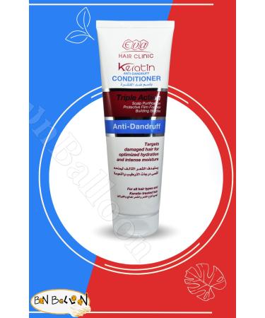 Eva Hair Clinic Keratin Conditioner 7.77 oz - Triple Action Hair Protector for Shiny Silky Hair | Anti-Dandruff Formula - Shop Internationally - Buy Online on GoSupps.com