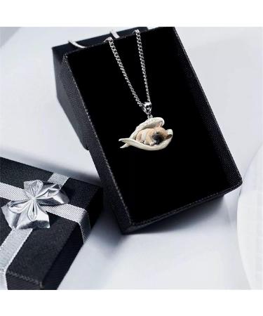 Personalized Lidssacde Pet Necklace with Sleeping Dog Trailer - Perfect Gift for Animal Lovers | Unique Jewelry for Boys & Girls - Buy Online on GoSupps.com