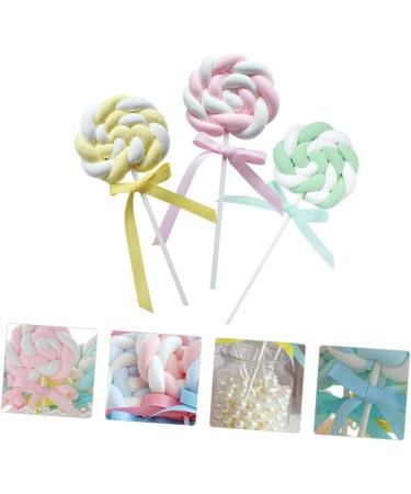 TOPBATHY 6 Pcs Simulation Lollipop Christmas Lollipop Candy Birthday Lollipop Candy Ornaments Lollipop Decoration Candy Cane Ornaments Lollipop Ornament Lollipops Window Decorations Clay - Buy Online on GoSupps.com