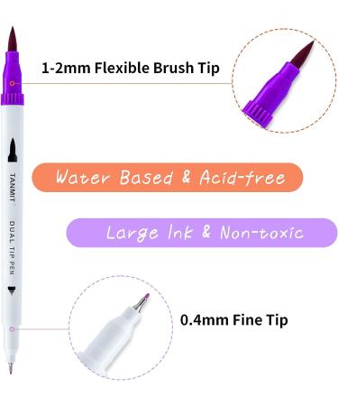 Dual Brush Marker Pens for Coloring Books - Tanmit Fine Tip Set for Journaling, Writing, and Art Projects - Buy Online on GoSupps.com