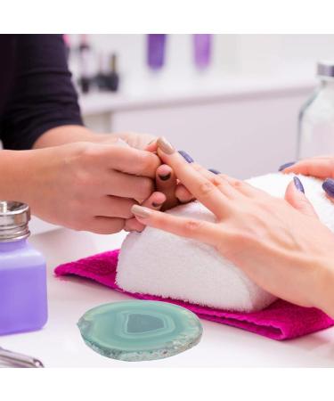 minkissy 1 Piece Natural Agate Round Manicure Color Palette Safe Durable Nail Art Mixing Board For Professional Home Use For Color Blending Makeup 75x7cm Vegetable - Buy Online on GoSupps.com