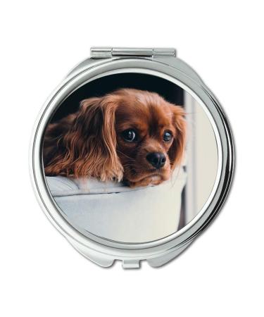 Mirror Travel Mirror Puppy Animal Dog Cute Sofa House Home Fur pocket mirror portable mirror