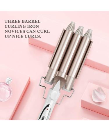 ANKROYU Three Barrel Curling Iron Portable Crimpers Professional Hair Curling Wand Salon Hairstyling Waver Hair Crimper Adjustable Quickly Curling Wand for Travel Party(US) - Buy Online on GoSupps.com