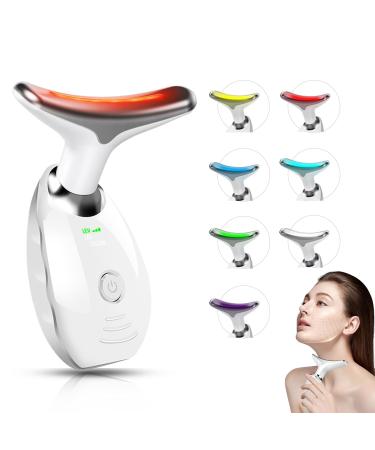 Portable Facial Massager Multifunctional Facial Skin Care Tools Face and Neck Massager Face Sculpting Tool 7 Color Led Face and Neck Beauty Device for Home Use
