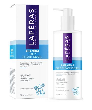 Lap ras Aha Bha Daily Face Cleansing Gel for Blemish and Acne-Prone Skin Purificante Cleaner Blackhead Remover and Clogged Pore Control Makeup Remover 400 ml