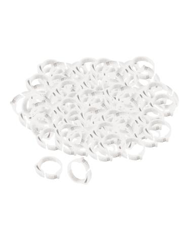 Fenteer 100 St e 2.8 cm chicken rings adjustable fl leg rings foot rings rings with number clip rings clamping rings for chickens goose duck white