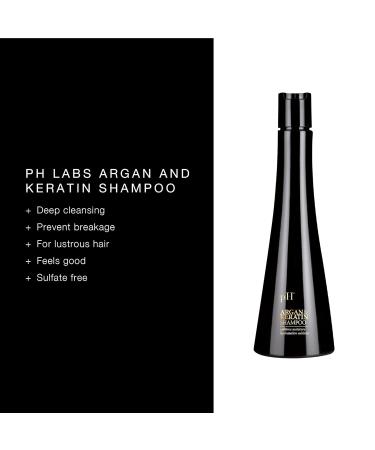 pH Labs Argan & Keratin Shampoo - Deep Cleansing Hydrating Formula for Lustrous Hair & Color Protection (8.45 oz) | International Shipping Available - Buy Online on GoSupps.com