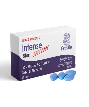 Erexon - Intense Blue 20 Tablets - Herbal Supplement for Men - Strong Effect - Performance & Enhancement Tablets for Men - Korean Ginseng Tribulus 20 Count (Pack of 1)