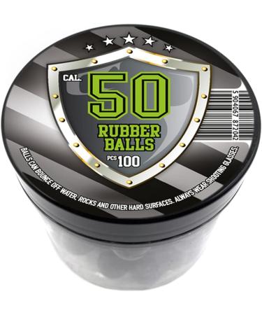 100 x Premium Quality .50 Caliber Rubber Balls - 1.6g Hard Rubberballs for Self Defense Training Pistols - Buy Online on GoSupps.com