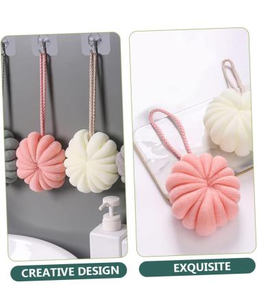 BELLIFFY 4pcs Pumpkin Bath Flowers & Toddler Loofah Sponge Set - Kids Bath Scrubbers for Skin Cleaning - Cute & Frosted Design - Buy Online on GoSupps.com