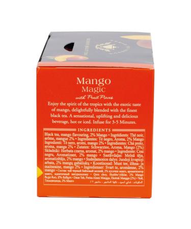 Ahmad Tea Mango Magic - Black Tea with Real Mango Pieces - 20 Individually Packaged Aroma-Sealed Tea Bags - Premium Quality Fruit Tea - Buy Online on GoSupps.com