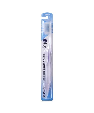 Sofresh Flossing Toothbrush Bundle - 6 Adult Soft Varieties with Xylitol Dental Floss - Buy Online on GoSupps.com