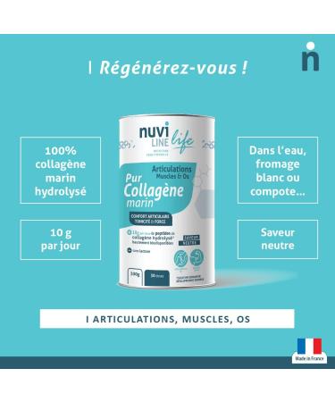 Nuviline Life Pure Universal Marine Collagen Hydrolyzed Collagen Powder Muscles Bones & Joints Premium Quality Made in France 300 g (30 Doses) - Buy Online on GoSupps.com