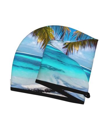 Tahiti Beach SamLng Coral Velvet Dry Hair Cap - Ideal for Home Travel Pool Parties & More | Soft & Quick-Dry - Buy Online on GoSupps.com