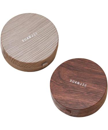 Exceart Portable Lens Container with Mirror - Stylish Coffee Round Contact Lens Case for Women - Buy Online on GoSupps.com