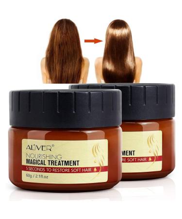 Magical Keratin Hair Treatment Mask  2pcs Advanced Molecular Hair Roots Treatment Professtional Hair Conditioner  5 Seconds to Restore Soft Hair  Deep Conditioner Suitable for Dry & Damaged Hair-60ml hair mask