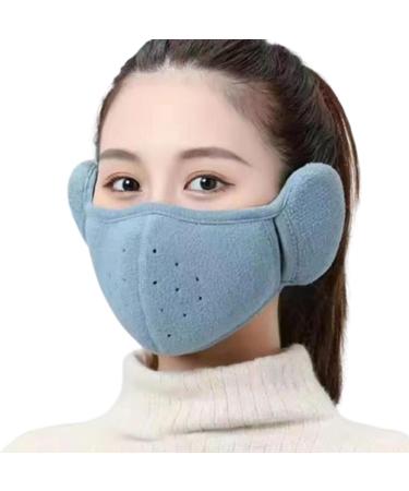 Suphyee Winter Earmuffs & Face Masks | Reusable 2-in-1 Cotton Balaclava & Ear Cover for Outdoor Sports - Light Blue - Buy Online on GoSupps.com