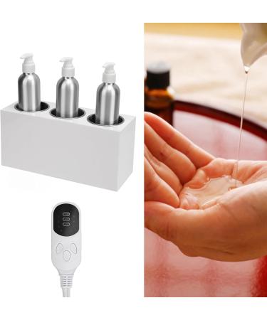 HURRISE Oil Heater Dispenser Massage Oil Heater with Three Oil Bottle Dispenser 3 Bottles Massage Oil Heater Oil Heater with Constant Temperature Control White EU Plug - Buy Online on GoSupps.com