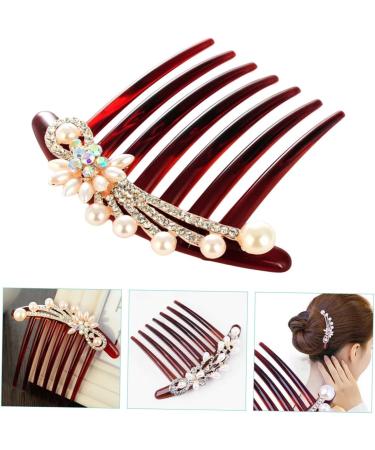 Beaupretty Seven- Hair Comb Bride Headpieces for Wedding Bride Hair Side Comb Bride Hair Accessories Wedding Hair Pearls Bridal Hair Comb Tiara Pearl Rhinestone Crystal Rhinestones - Buy Online on GoSupps.com