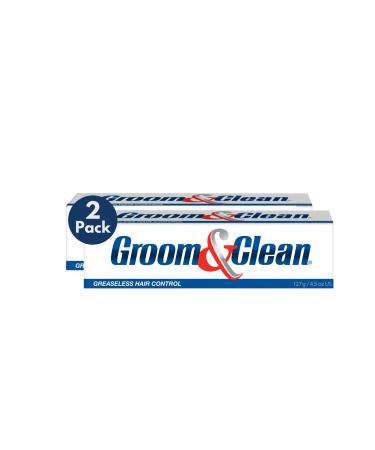 Groom & Clean Hair Control Cream 4.5 Oz (Pack of 2) - Men's Hair Styling Cream for medium all day hold for all hairstyles easy wash off. 4.50 Fl Oz (Pack of 2)