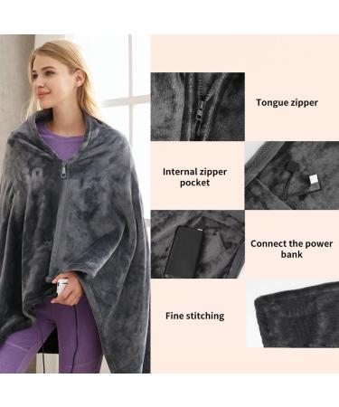 Portable Double-Sided Flannel Heating Ceiling - USB Thermal Blanket with 3 Temperature Settings & Overheat Protection | Ideal for Home Office & Outdoor Use - Buy Online on GoSupps.com