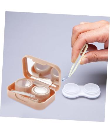 Goohochy Colored Contact Lens Container - Stylish Travel Box for Eye Contacts | Milk Tea Color Travel Case for Easy Lens Storage - Buy Online on GoSupps.com