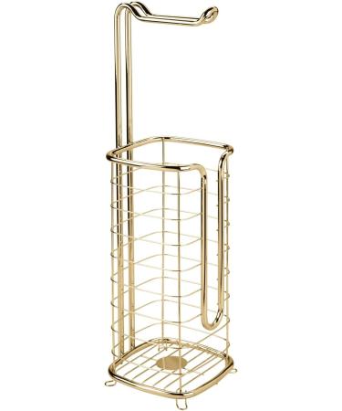 mDesign 3-Roll Toilet Paper Holder Stand with Storage - Soft Brass - Omni Collection - Buy Online on GoSupps.com