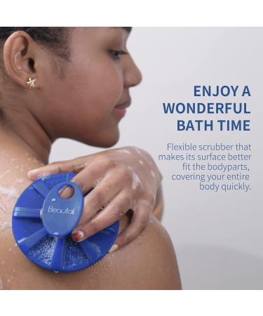 Beautail Silicone Body Brush - Gentle Peeling Shower Brush for Sensitive Skin | Hygienic Alternative to Luffa | Ideal for Men & Women - 1 Piece Blue - Buy Online on GoSupps.com