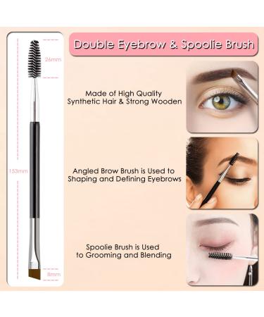 KINGMAS 5-Piece Makeup Brush Set for Eyeliner, Eyebrows, and Lashes - Brow Comb, Grooming Tool - Buy Online on GoSupps.com