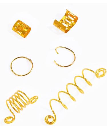 120 Pieces Aluminum Hair Coil Dreadlocks Hair Braid Rings Dreadlocks Metal Hair Cuffs Hair Braiding Beads for Hair Accessory (Gold and Silver) - Buy Online on GoSupps.com