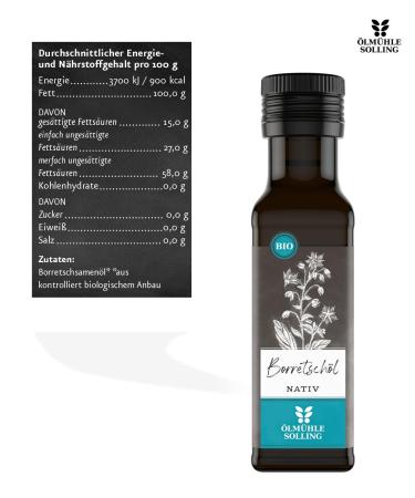 lm hle Solling Organic Borage Oil - Cold Pressed Native 100ml - Premium International Shipping - Buy Online on GoSupps.com