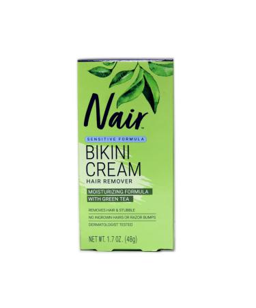 Nair Hair Remover Bikini Cream With Green Tea Sensitive Formula 1.70 oz (Pack of 7)