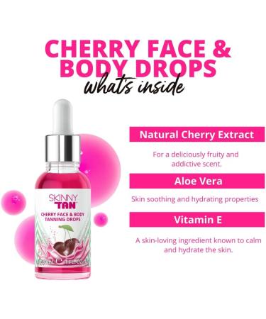 Skinny Tan Cherry Face Tanning Drops 30ml - Natural Glow Boost | Vegan Formula - Buy Online on GoSupps.com