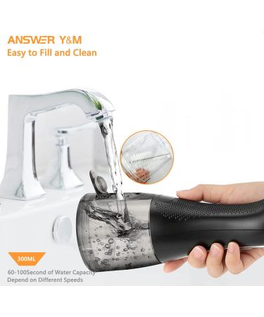Oral Irrigator Test Winner 2024 - Cordless 300ML IPX7 for Braces & Bridges - Ideal for Home & Travel (Black) - Buy Online on GoSupps.com