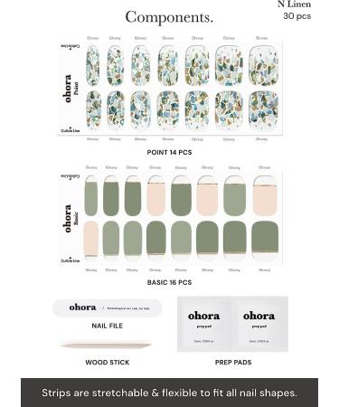ohora Semi Cured Gel Nail Strips (N Linen) - Salon-Quality, Long Lasting, Easy to Apply - UV Lamp Compatible with Prep Pads, File & Stick - Buy Online on GoSupps.com