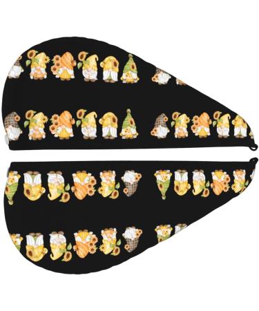 Sunflower Gnomes Microfiber Hair Towel - Soft Super Absorbent Quick Dry Wrap for Long Curly Thick Hair | Coral Velvet for Women - Buy Online on GoSupps.com