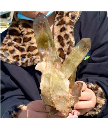 Jukuckv Natural Yellow Topaz Cluster - Crystal Healing Mineral for Home Decor & Artisan Ornaments - 500g - Buy Online on GoSupps.com