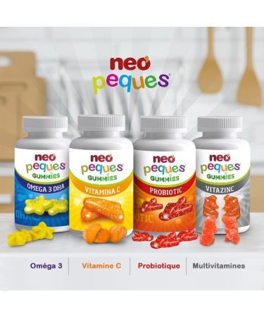 NEO PEQUES - Gummies Probiotiques - 30 Bonbons M cher pour Enfants - Avec Probiotiques et Vitamines B - Saveur Fraise - Aide maintenir l' quilibre de la digestion et des d fenses du corps - Buy Online on GoSupps.com