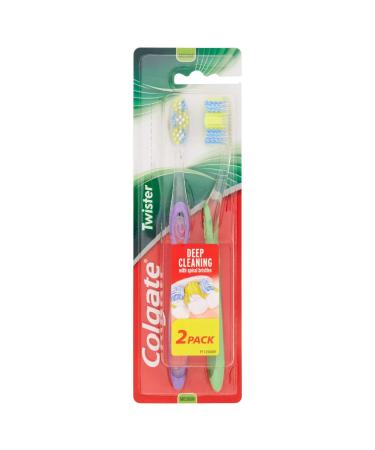 Colgate Twister Fresh Medium Toothbrush x2