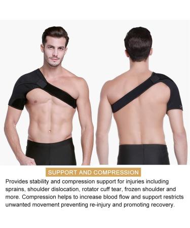 HUEGLO Right Shoulder Brace - Men & Women Rotator Cuff Support for Pain Relief - Buy Online on GoSupps.com