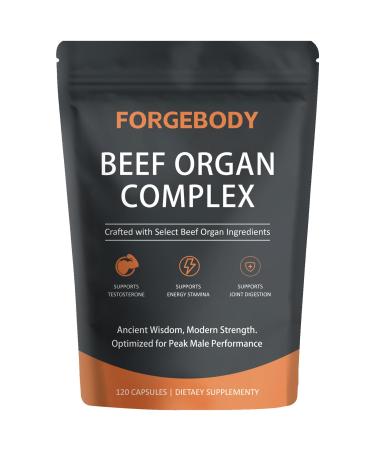 Juvein Forgebody Beef Organ Complex Capsules Grass Fed & Pasture Raised - Total Body Wellness & Performance Immune Support Gluten-Free Non-GMO 60 Count - 1Pc