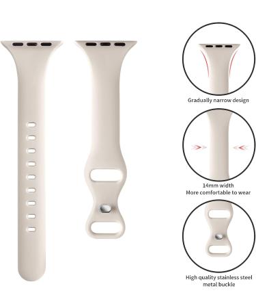 Ultra Thin Silicone Sport Band for Apple Watch 38/40/41mm - #A Starlight | Compatible with iWatch Series 1-8/SE | Slim Replacement Wristband for Men and Women - Buy Online on GoSupps.com